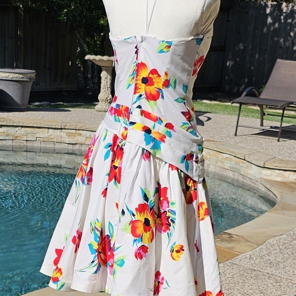 Nwt RIMINI 100% COTTON Sakowitz flower tea dress 10 - Picture 13 of 15